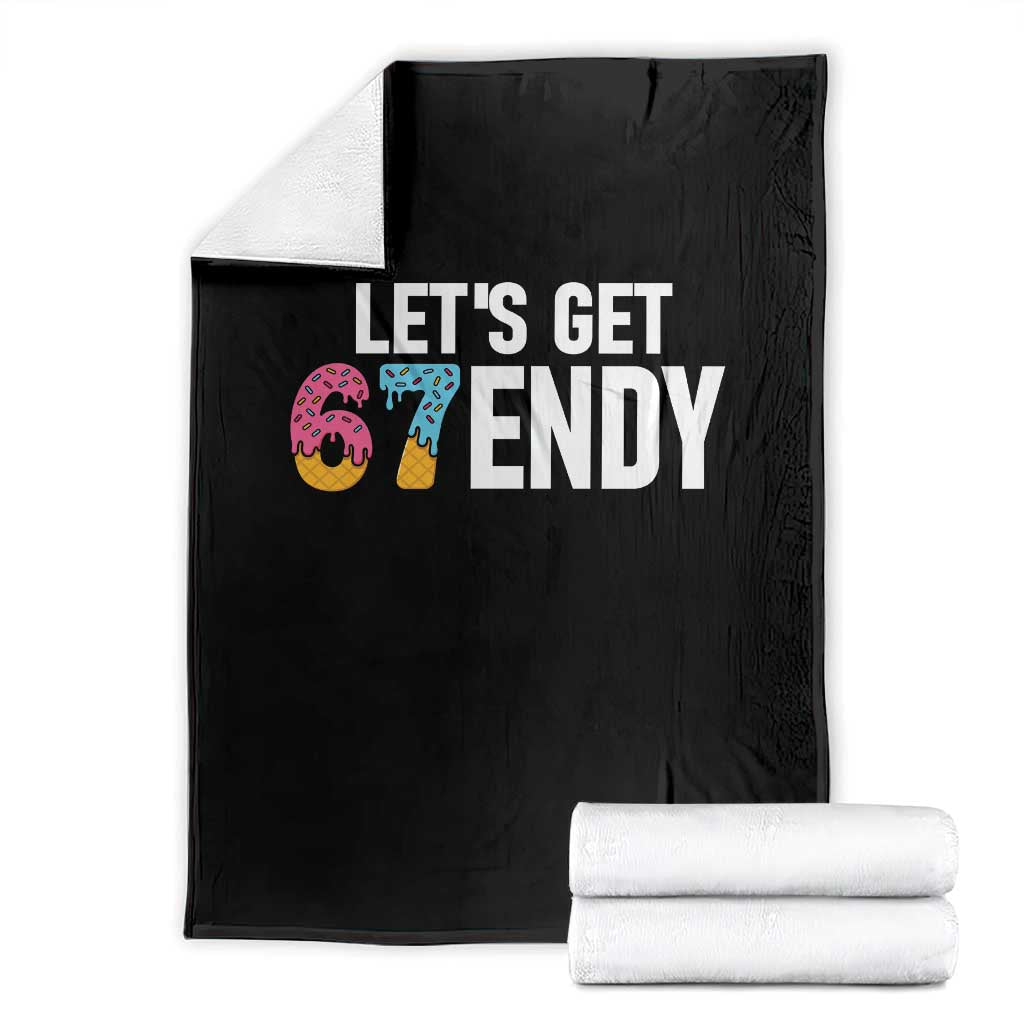Funny Six Seven 67 Throw Blanket Lets Get Sendy 6 7 Meme Icecream TS02 Black Print Your Wear