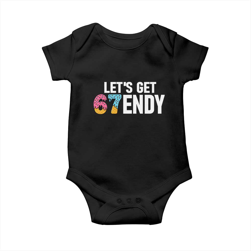 Funny Six Seven 67 Baby Onesie Lets Get Sendy 6 7 Meme Icecream TS02 Black Print Your Wear