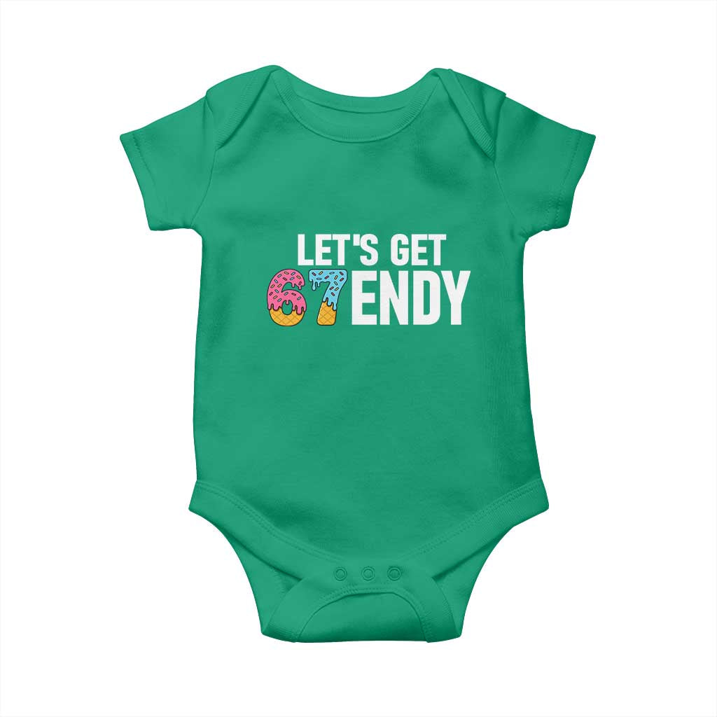 Funny Six Seven 67 Baby Onesie Lets Get Sendy 6 7 Meme Icecream TS02 Irish Green Print Your Wear