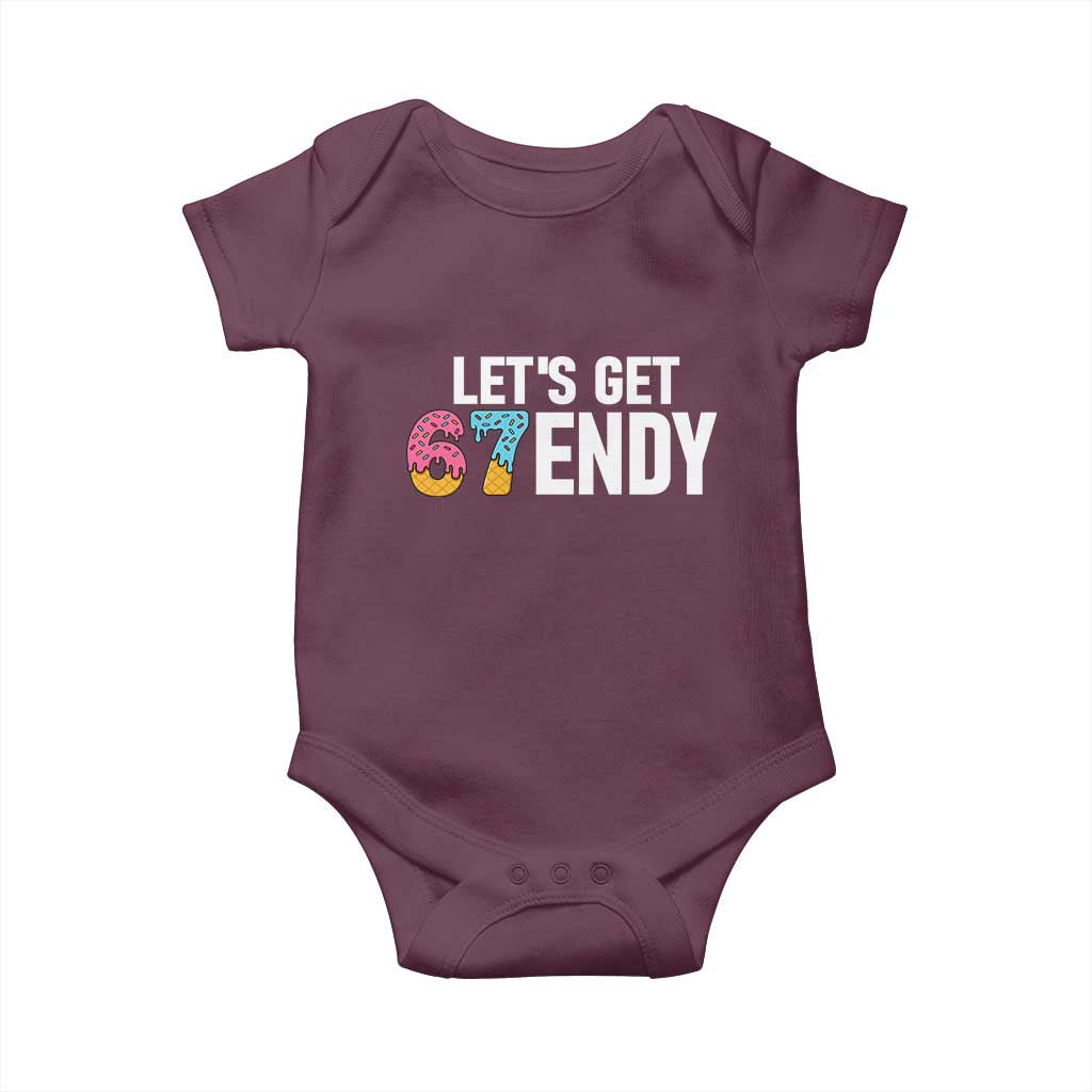 Funny Six Seven 67 Baby Onesie Lets Get Sendy 6 7 Meme Icecream TS02 Maroon Print Your Wear