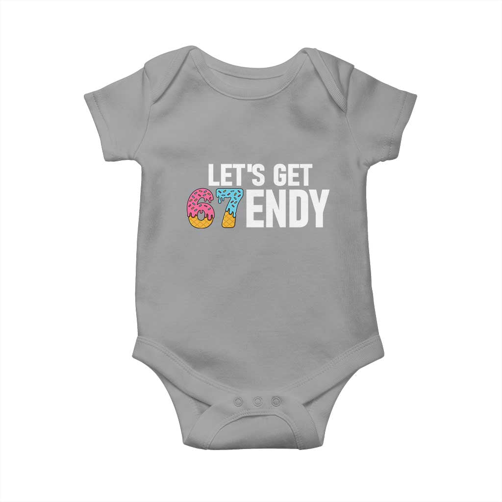 Funny Six Seven 67 Baby Onesie Lets Get Sendy 6 7 Meme Icecream TS02 Sport Gray Print Your Wear