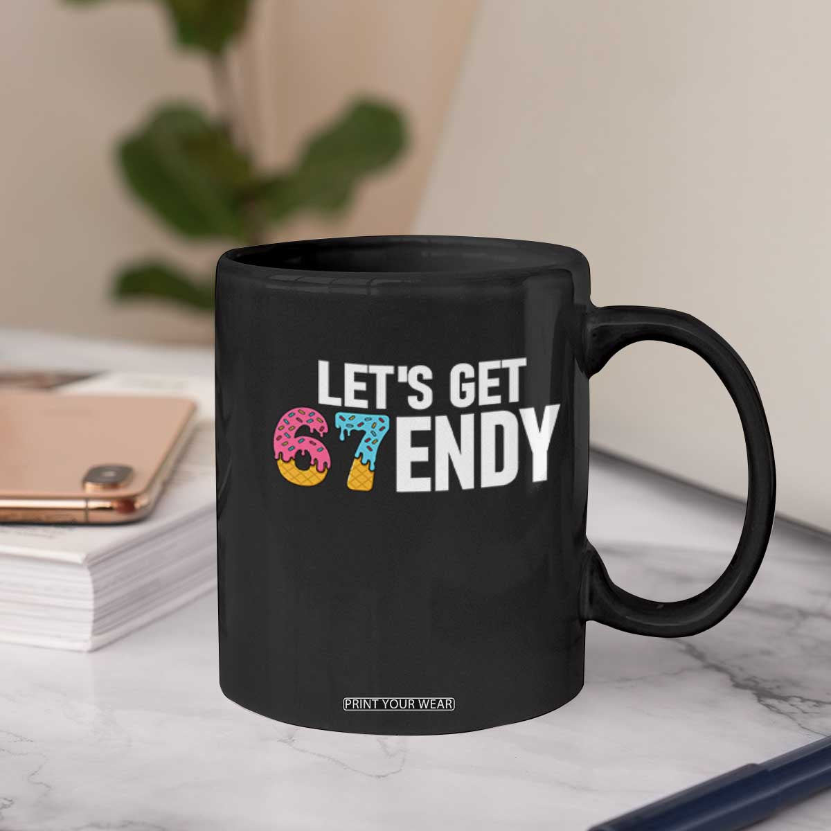 Funny Six Seven 67 Coffee Mug Lets Get Sendy 6 7 Meme Icecream TS02 Print Your Wear