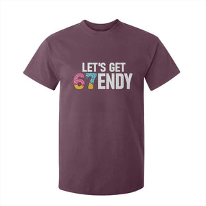 Funny Six Seven 67 T Shirt For Kid Lets Get Sendy 6 7 Meme Icecream TS02 Maroon Print Your Wear