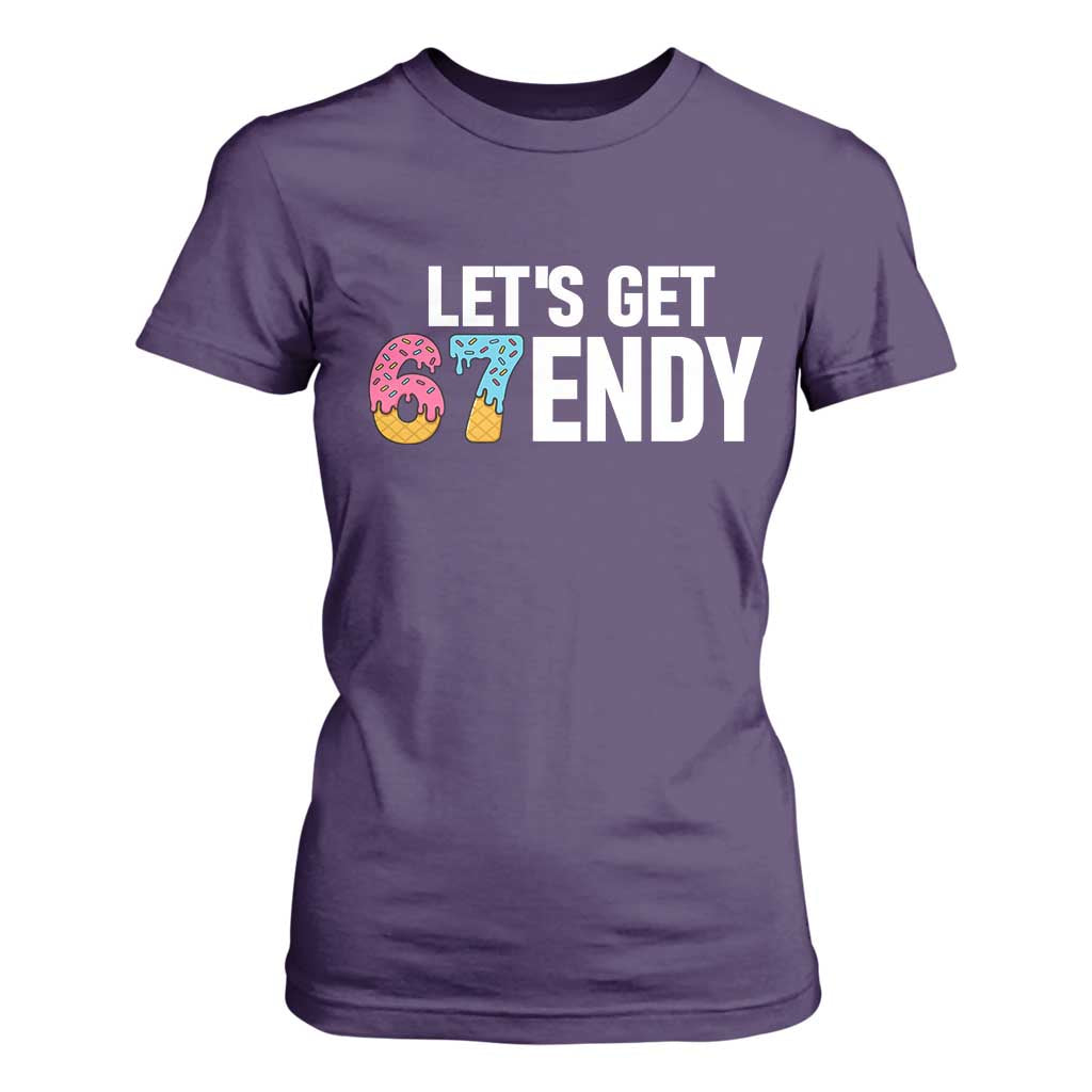 Funny Six Seven 67 T Shirt For Women Lets Get Sendy 6 7 Meme Icecream TS02 Purple Print Your Wear