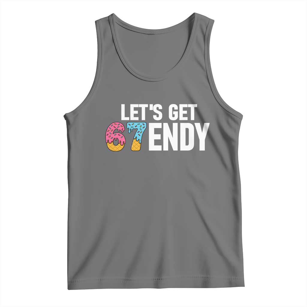 Funny Six Seven 67 Tank Top Lets Get Sendy 6 7 Meme Icecream TS02 Black Heather Print Your Wear