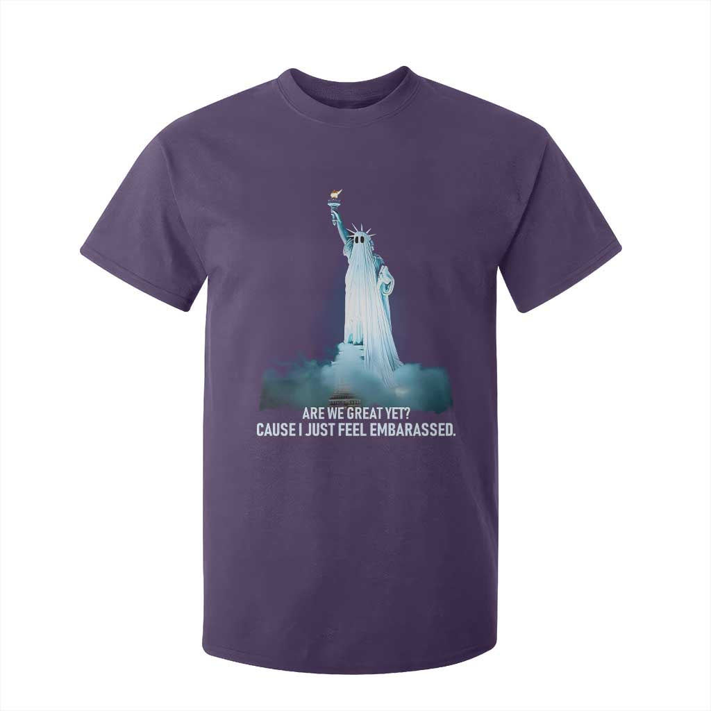 Statue of Liberty Ghost T Shirt For Kid Are We Great Yet Cause I Just Feel Embarrased TS02 Purple Print Your Wear