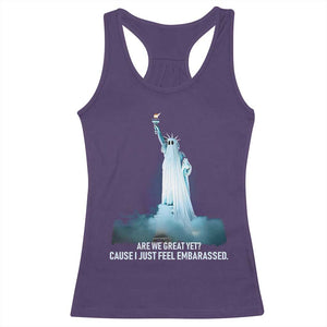 Statue of Liberty Ghost Racerback Tank Top Are We Great Yet Cause I Just Feel Embarrased TS02 Purple Print Your Wear