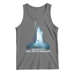 Statue of Liberty Ghost Tank Top Are We Great Yet Cause I Just Feel Embarrased TS02 Black Heather Print Your Wear