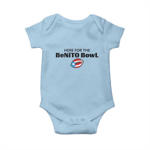 Here For The Benito Bowl Baby Onesie Funny Puerto Rican Football Party Celebration TS02 Light Blue Print Your Wear