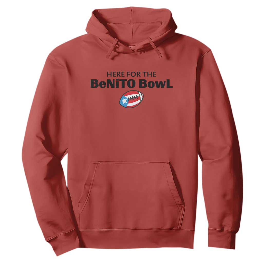 Here For The Benito Bowl Hoodie Funny Puerto Rican Football Party Celebration TS02 Red Print Your Wear