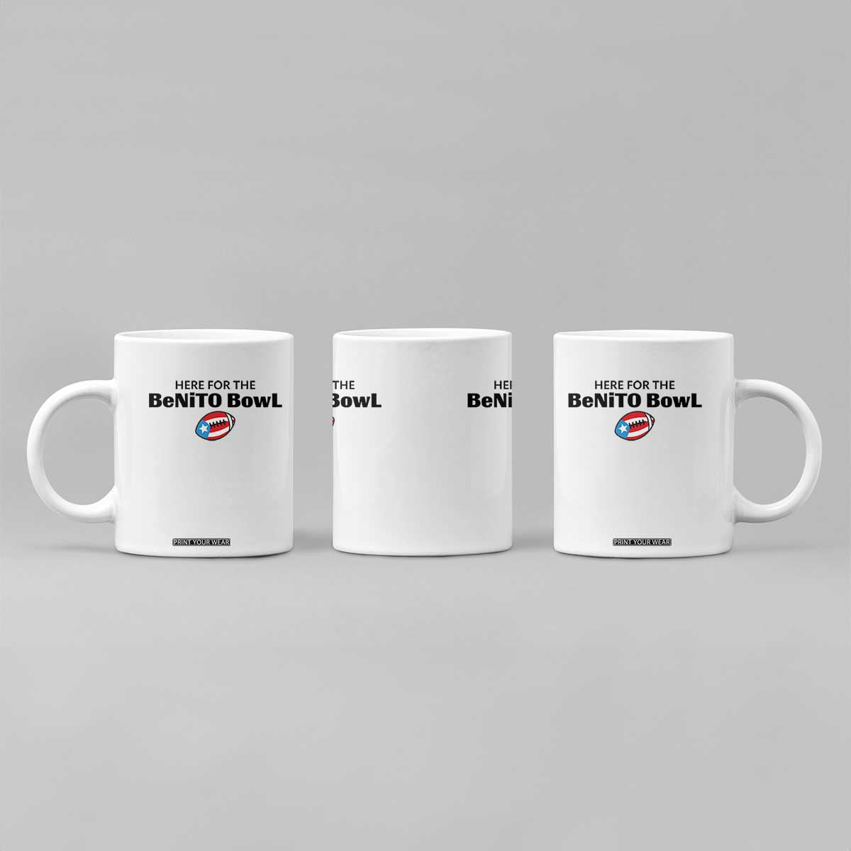 Here For The Benito Bowl Coffee Mug Funny Puerto Rican Football Party Celebration TS02 Print Your Wear