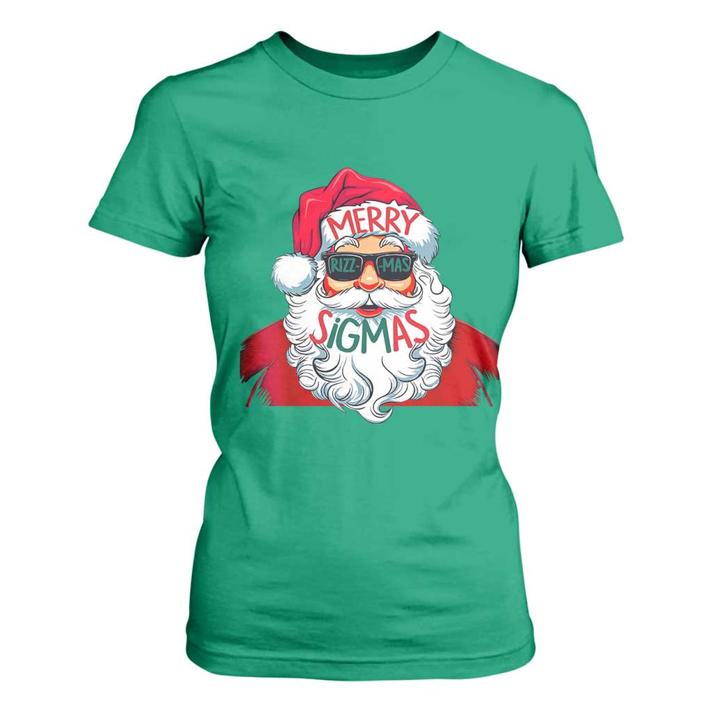 Funny Santa Rizz Christmas T Shirt For Women Merry Rizzmas Sigmas Xmas Gen Alpha Middle School TS02 Irish Green Print Your Wear