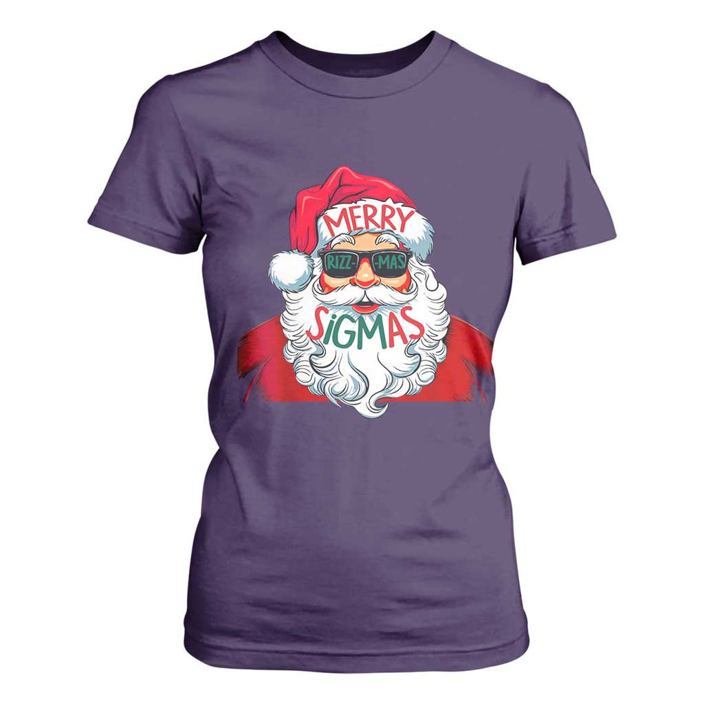 Funny Santa Rizz Christmas T Shirt For Women Merry Rizzmas Sigmas Xmas Gen Alpha Middle School TS02 Purple Print Your Wear