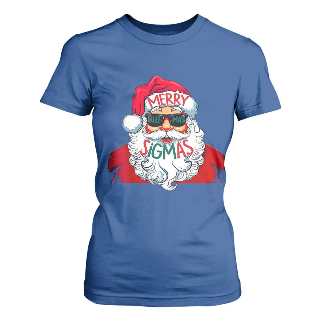 Funny Santa Rizz Christmas T Shirt For Women Merry Rizzmas Sigmas Xmas Gen Alpha Middle School TS02 Royal Blue Print Your Wear