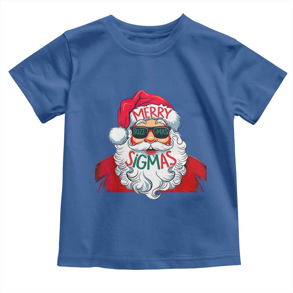 Funny Santa Rizz Christmas Toddler T Shirt Merry Rizzmas Sigmas Xmas Gen Alpha Middle School TS02 Royal Blue Print Your Wear