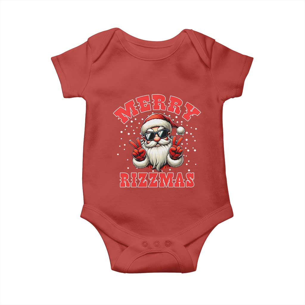 Funny Santa Rizz Christmas Baby Onesie Merry Rizzmas Claus Funny Xmas TS02 Red Print Your Wear