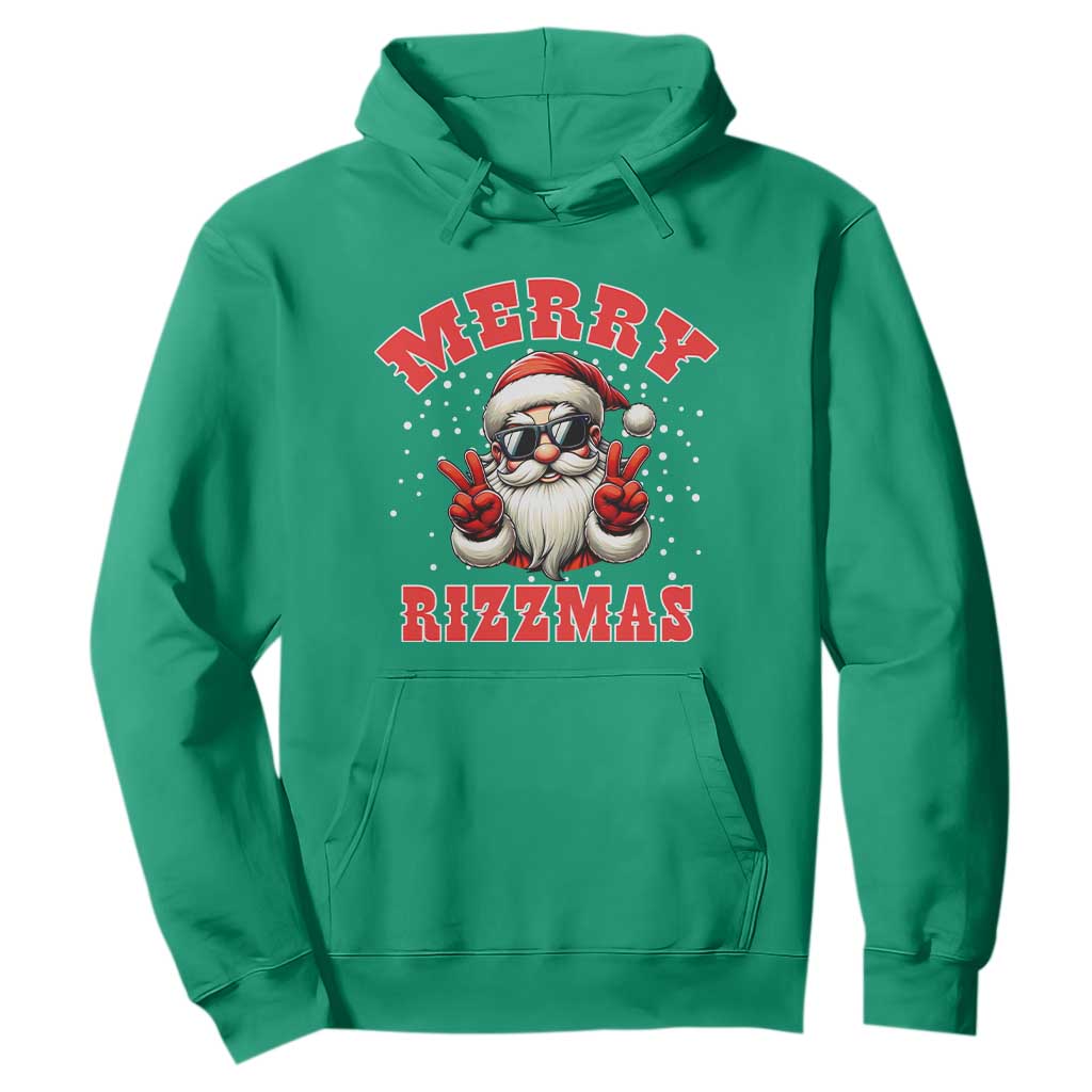 Funny Santa Rizz Christmas Hoodie Merry Rizzmas Claus Funny Xmas TS02 Irish Green Print Your Wear