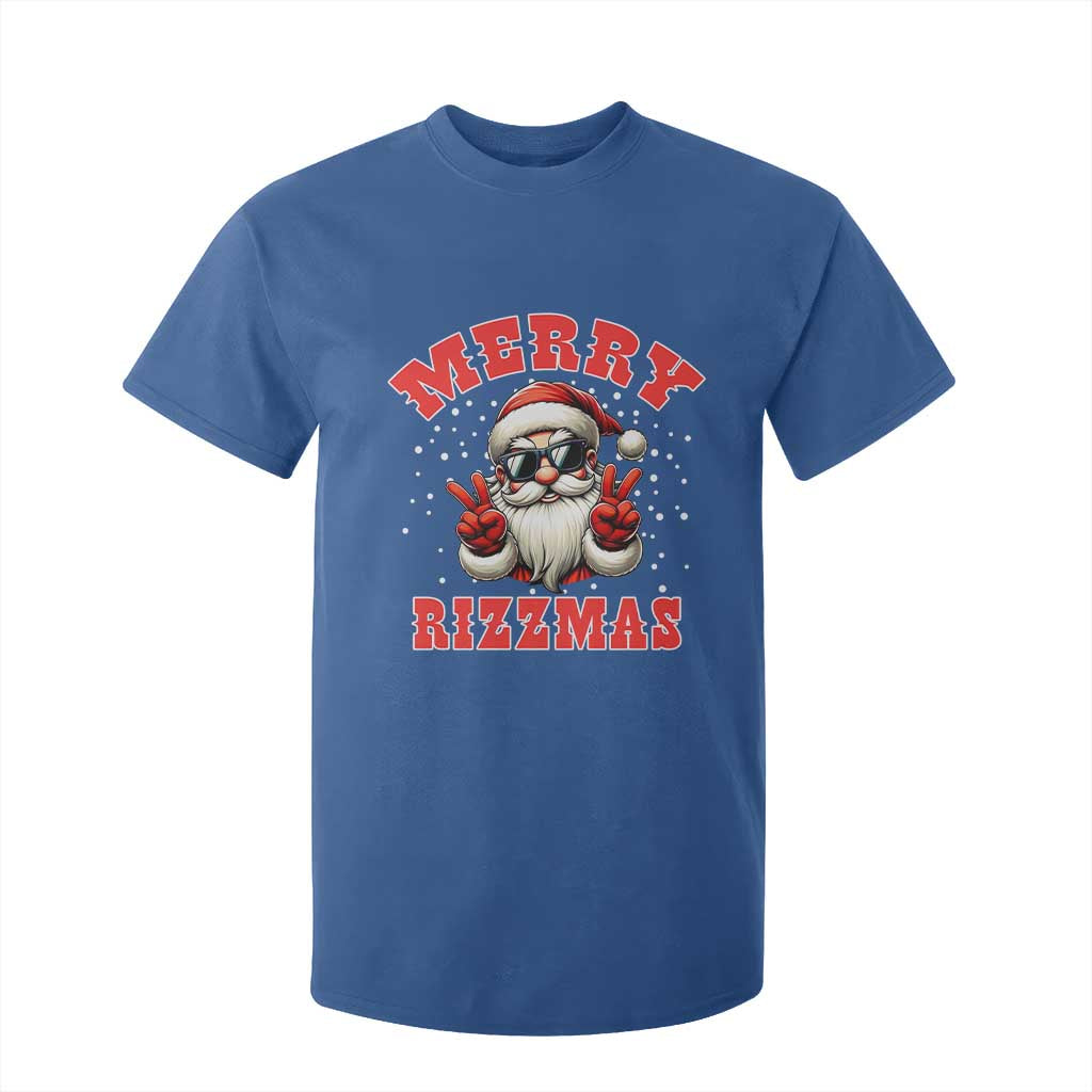 Funny Santa Rizz Christmas T Shirt For Kid Merry Rizzmas Claus Funny Xmas TS02 Royal Blue Print Your Wear