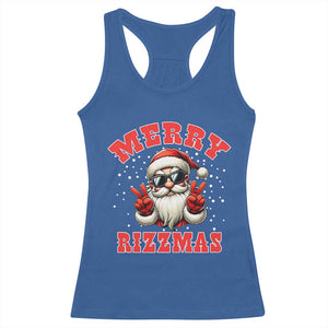 Funny Santa Rizz Christmas Racerback Tank Top Merry Rizzmas Claus Funny Xmas TS02 Royal Blue Print Your Wear