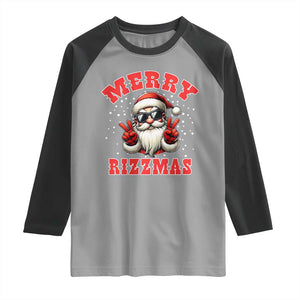 Funny Santa Rizz Christmas Raglan Shirt Merry Rizzmas Claus Funny Xmas TS02 Sport Gray Black Print Your Wear
