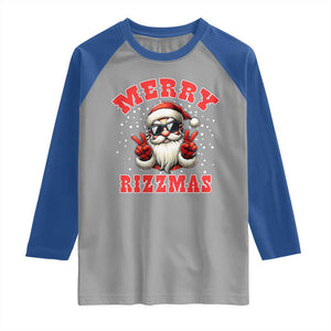 Funny Santa Rizz Christmas Raglan Shirt Merry Rizzmas Claus Funny Xmas TS02 Sport Gray Royal Print Your Wear