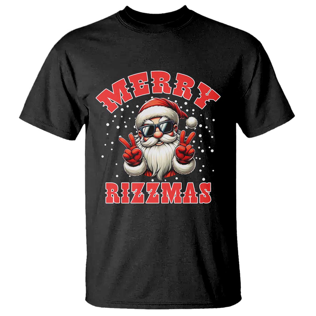 Funny Santa Rizz Christmas T Shirt Merry Rizzmas Claus Funny Xmas TS02 Black Print Your Wear
