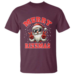 Funny Santa Rizz Christmas T Shirt Merry Rizzmas Claus Funny Xmas TS02 Maroon Print Your Wear
