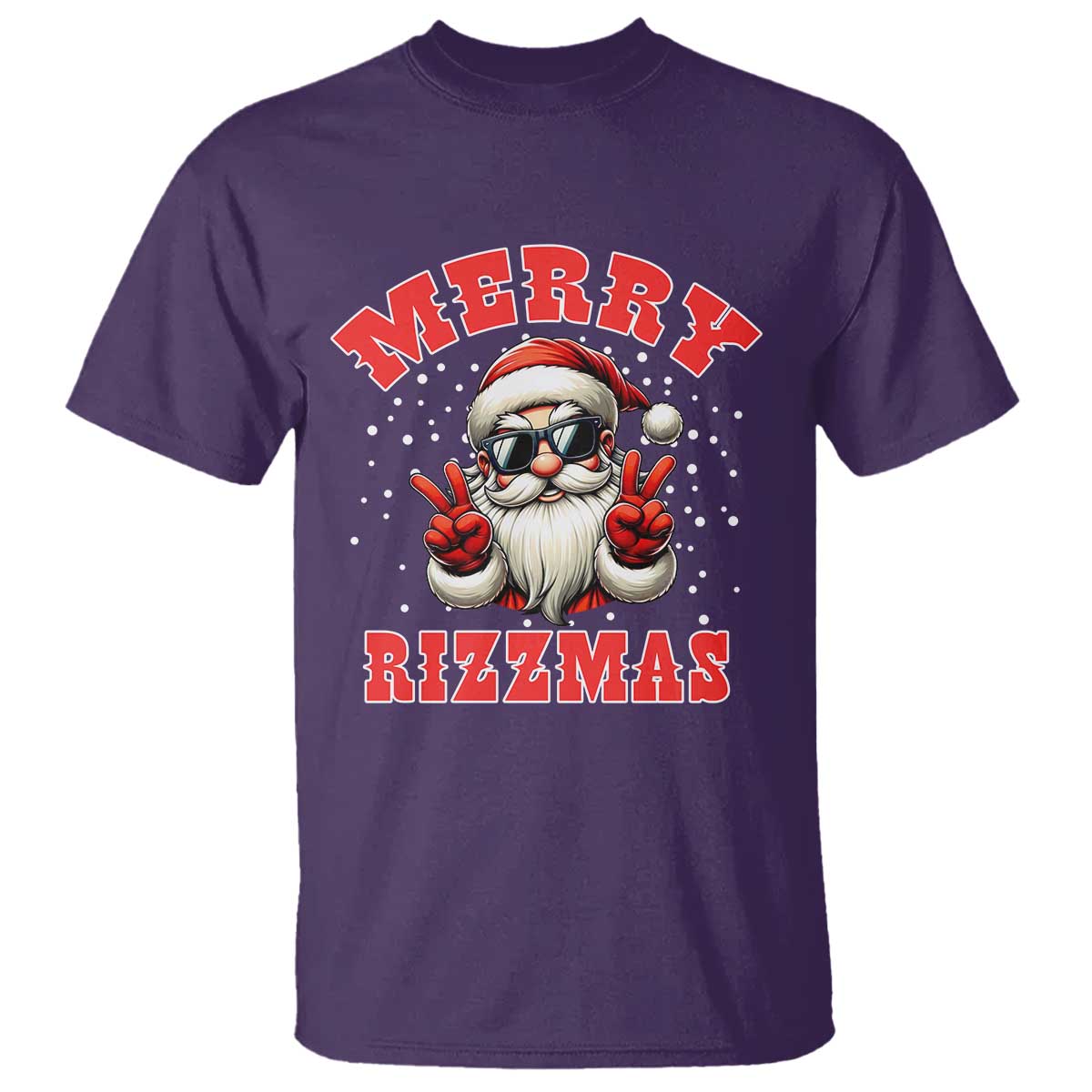 Funny Santa Rizz Christmas T Shirt Merry Rizzmas Claus Funny Xmas TS02 Purple Print Your Wear