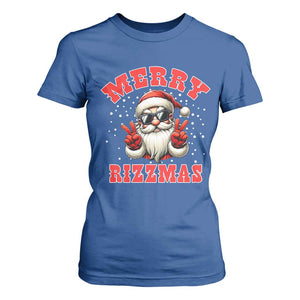 Funny Santa Rizz Christmas T Shirt For Women Merry Rizzmas Claus Funny Xmas TS02 Royal Blue Print Your Wear