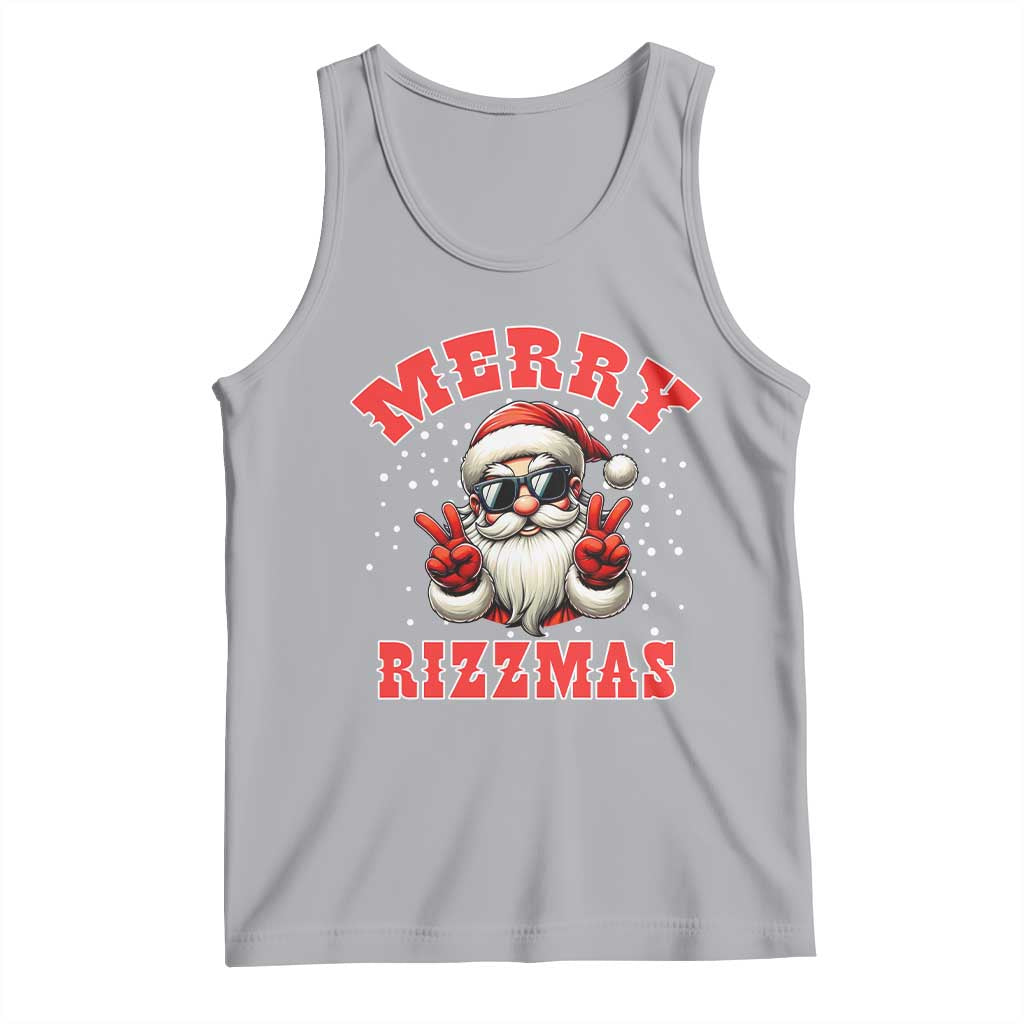 Funny Santa Rizz Christmas Tank Top Merry Rizzmas Claus Funny Xmas TS02 Athletic Heather Print Your Wear