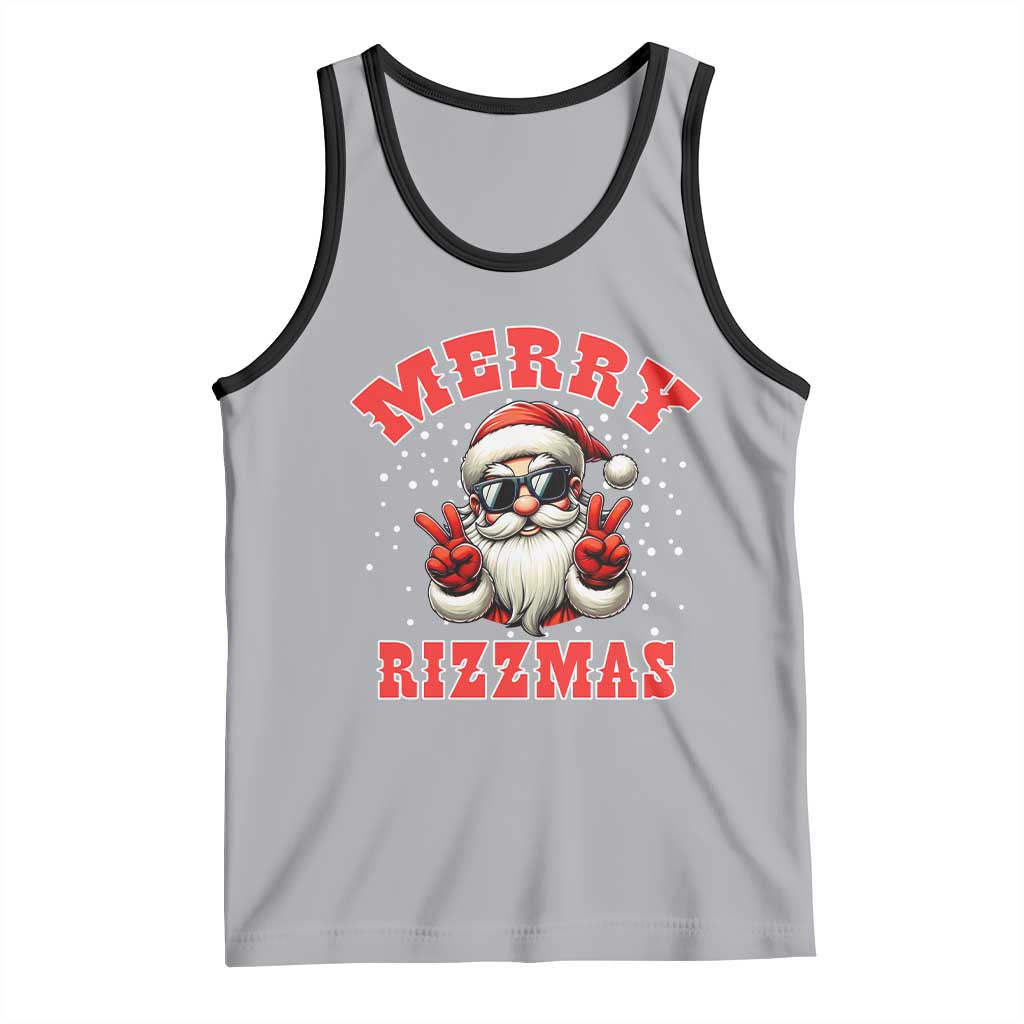 Funny Santa Rizz Christmas Tank Top Merry Rizzmas Claus Funny Xmas TS02 Athletic Heather Black Print Your Wear
