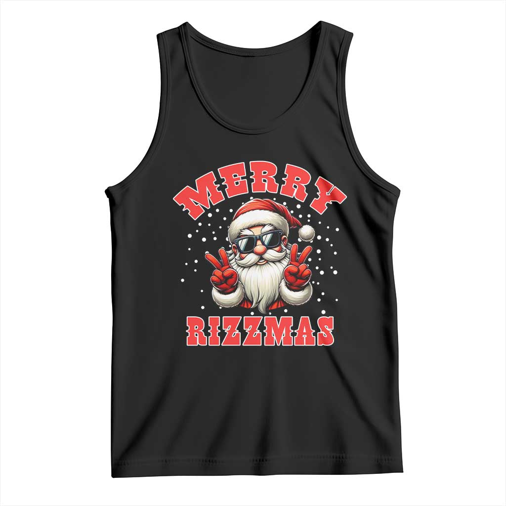 Funny Santa Rizz Christmas Tank Top Merry Rizzmas Claus Funny Xmas TS02 Black Print Your Wear