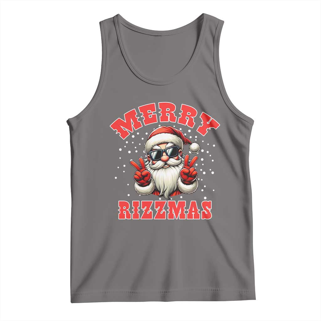 Funny Santa Rizz Christmas Tank Top Merry Rizzmas Claus Funny Xmas TS02 Deep Heather Print Your Wear