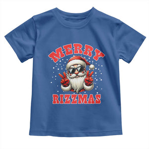 Funny Santa Rizz Christmas Toddler T Shirt Merry Rizzmas Claus Funny Xmas TS02 Royal Blue Print Your Wear