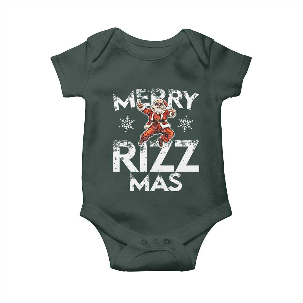 Funny Santa Rizz Christmas Baby Onesie Merry Rizz Mas Cool TS02 Print Your Wear