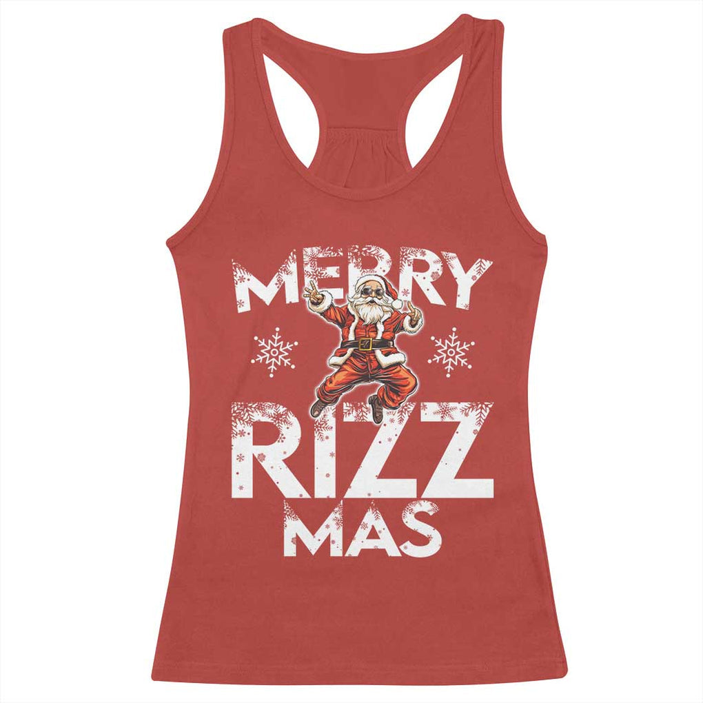 Funny Santa Rizz Christmas Racerback Tank Top Merry Rizz Mas Cool TS02 Red Print Your Wear