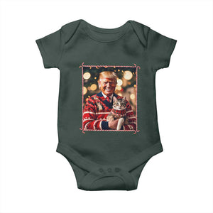 Christmas Trump With Cat Graphic Baby Onesie Classic Festive Xmas Vibe TS02 Print Your Wear