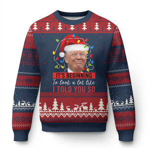 Xmas Trump Ugly Christmas Sweater It't Beginning To Look A Lot Like I Told You So TS02 Navy Red Print Your Wear