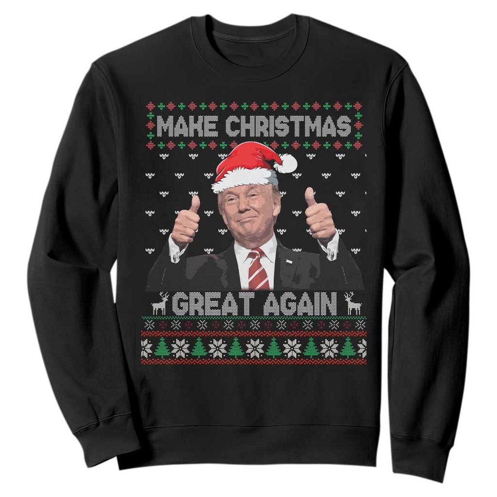 Christmas Trump Sweatshirt Make Christmas Great Again Santa Donald Ugly Sweater TS02 Black Print Your Wear
