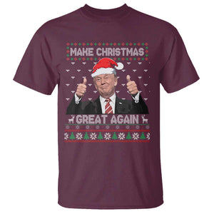 Christmas Trump T Shirt Make Christmas Great Again Santa Donald Ugly Sweater TS02 Maroon Print Your Wear