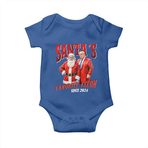 Christmas Trump With Santa Baby Onesie Santa's Favorite Felon Since 2024 TS02 Royal Blue Print Your Wear