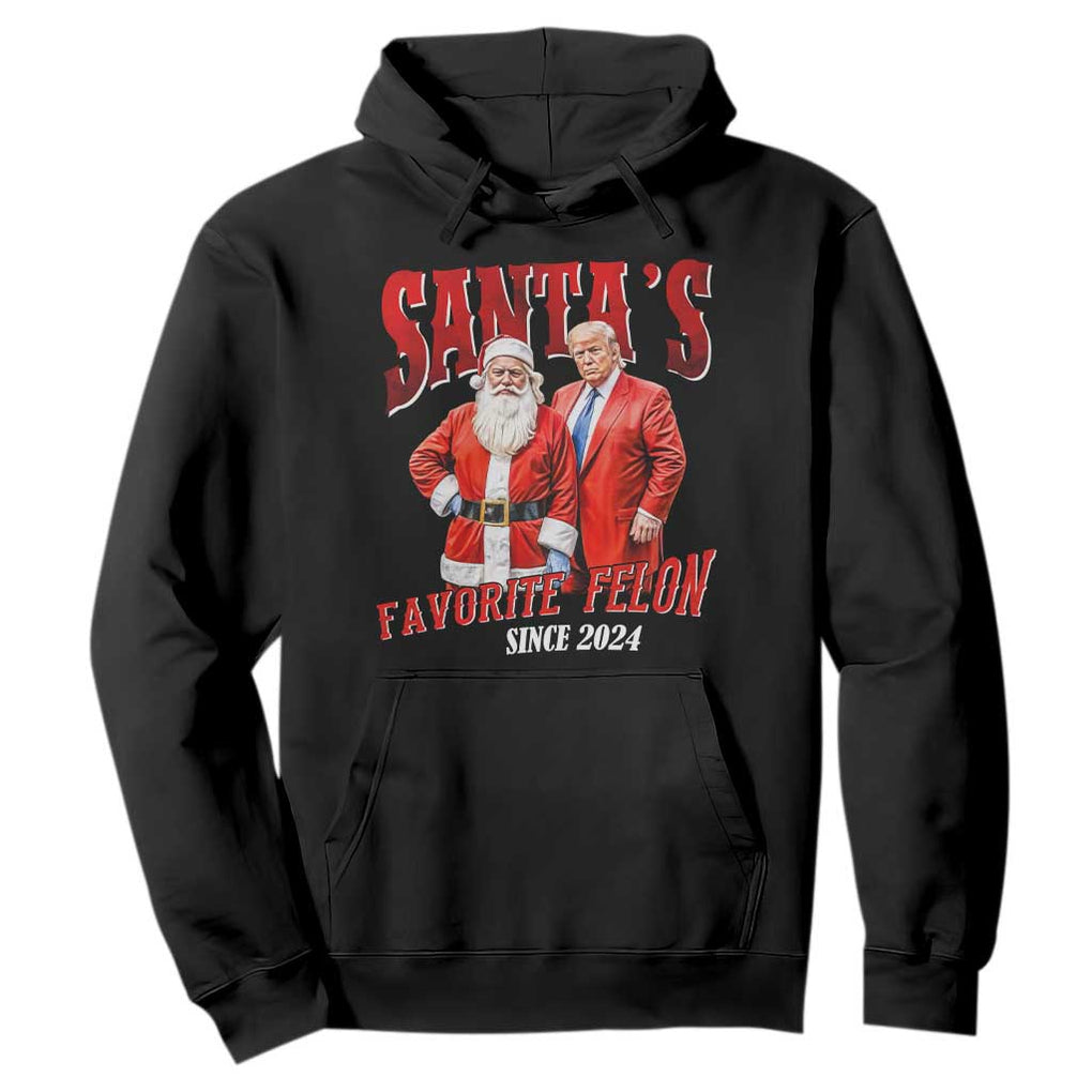 Christmas Trump With Santa Hoodie Santa's Favorite Felon Since 2024 TS02 Black Print Your Wear