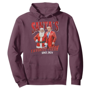 Christmas Trump With Santa Hoodie Santa's Favorite Felon Since 2024 TS02 Maroon Print Your Wear