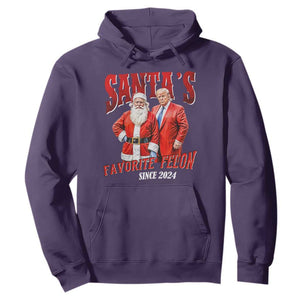 Christmas Trump With Santa Hoodie Santa's Favorite Felon Since 2024 TS02 Purple Print Your Wear