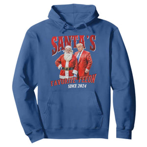 Christmas Trump With Santa Hoodie Santa's Favorite Felon Since 2024 TS02 Royal Blue Print Your Wear
