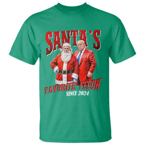 Christmas Trump With Santa T Shirt Santa's Favorite Felon Since 2024 TS02 Irish Green Print Your Wear
