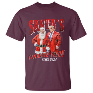 Christmas Trump With Santa T Shirt Santa's Favorite Felon Since 2024 TS02 Maroon Print Your Wear