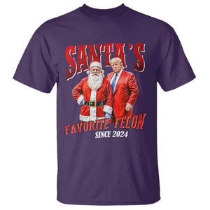 Christmas Trump With Santa T Shirt Santa's Favorite Felon Since 2024 TS02 Purple Print Your Wear