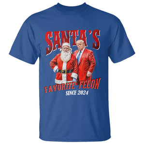 Christmas Trump With Santa T Shirt Santa's Favorite Felon Since 2024 TS02 Royal Blue Print Your Wear