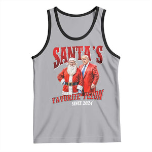 Christmas Trump With Santa Tank Top Santa's Favorite Felon Since 2024 TS02 Athletic Heather Black Print Your Wear